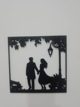 3D wall Art - couple in the garden
